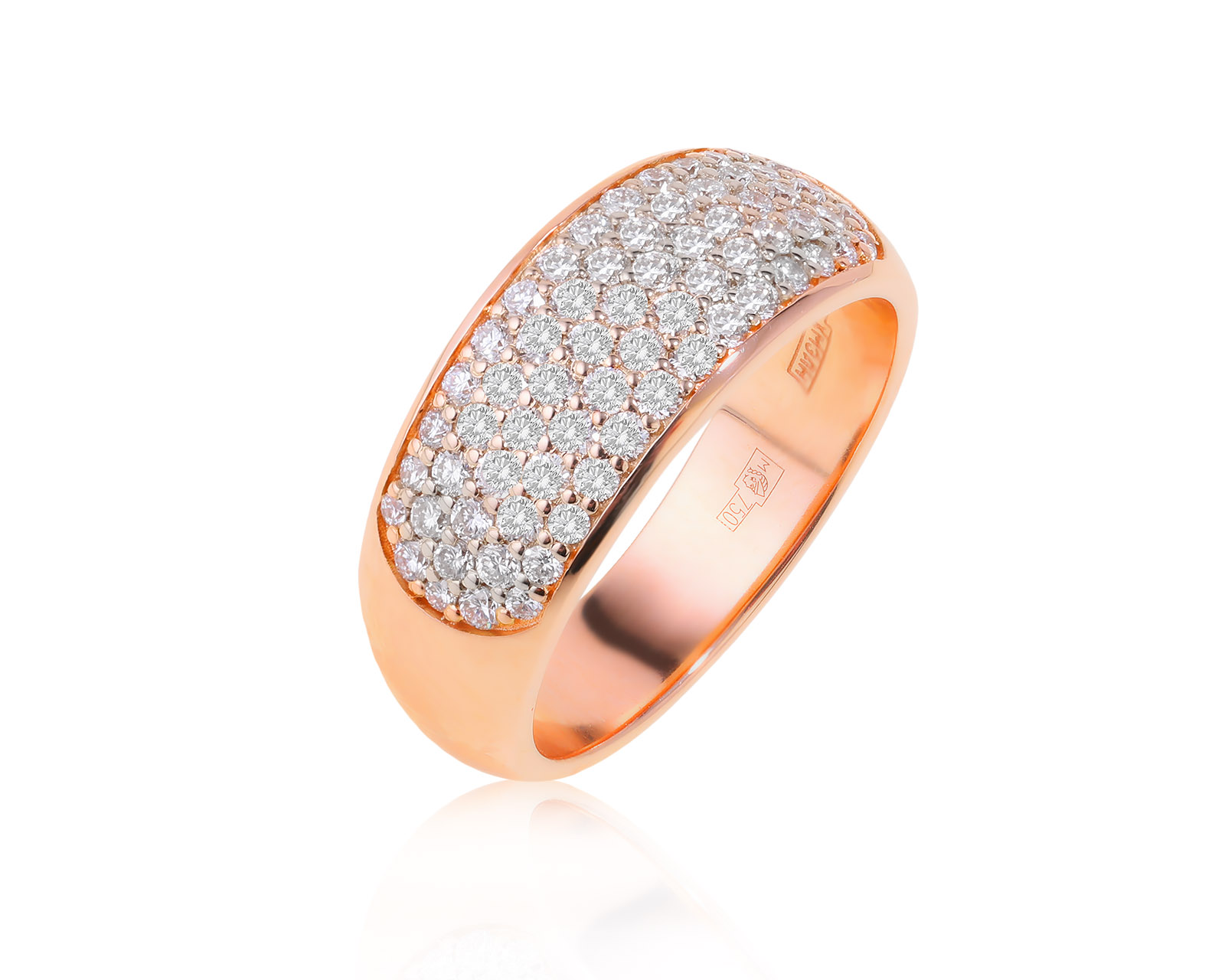 Прекрасное золотое кольцо с бриллиантами 0.55ct