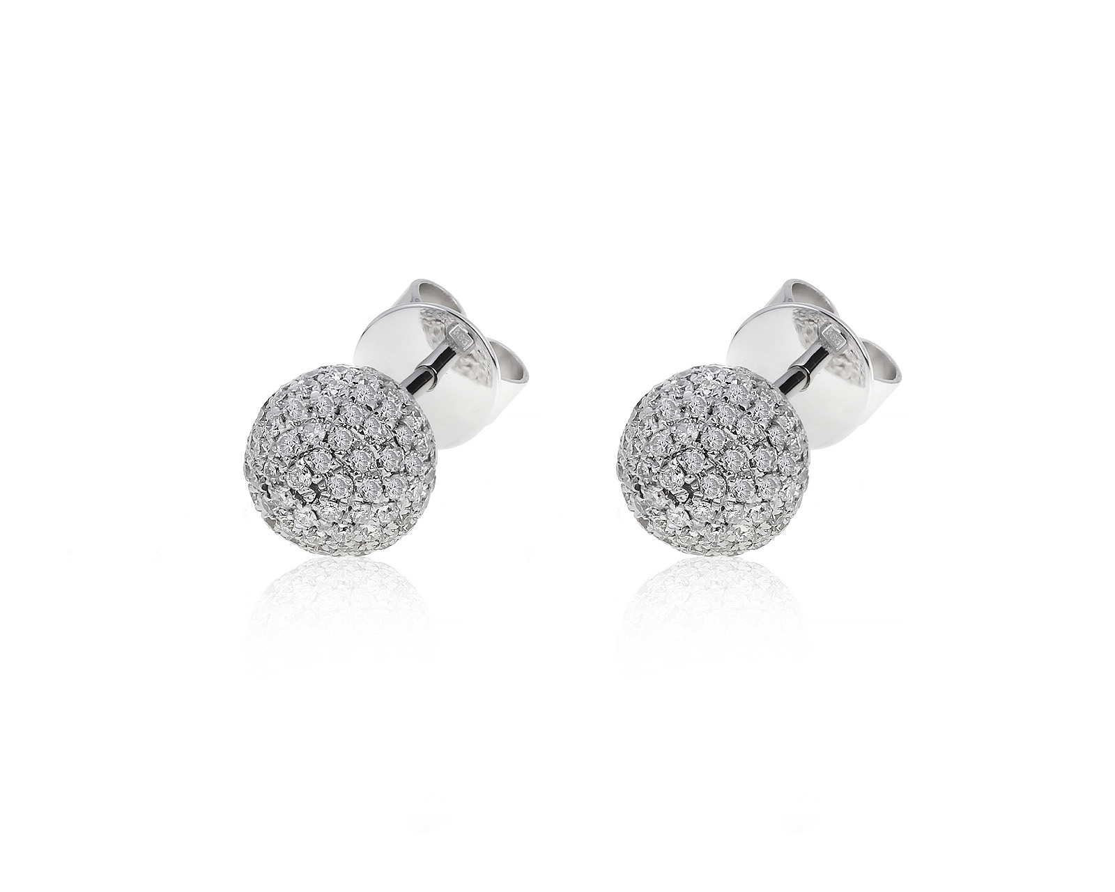 Прелестные золотые серьги с бриллиантами 1.05ct