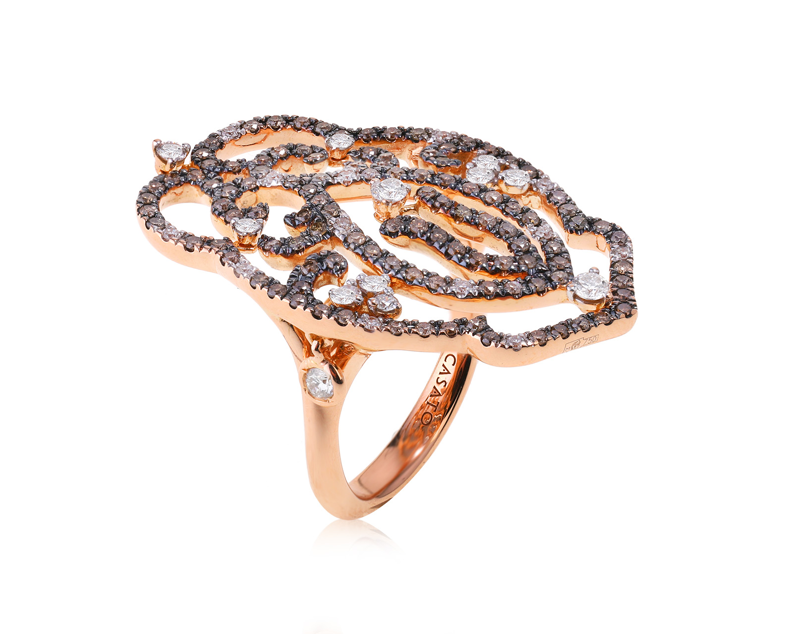 Оригинальное золотое кольцо с бриллиантами 1.07ct Casato