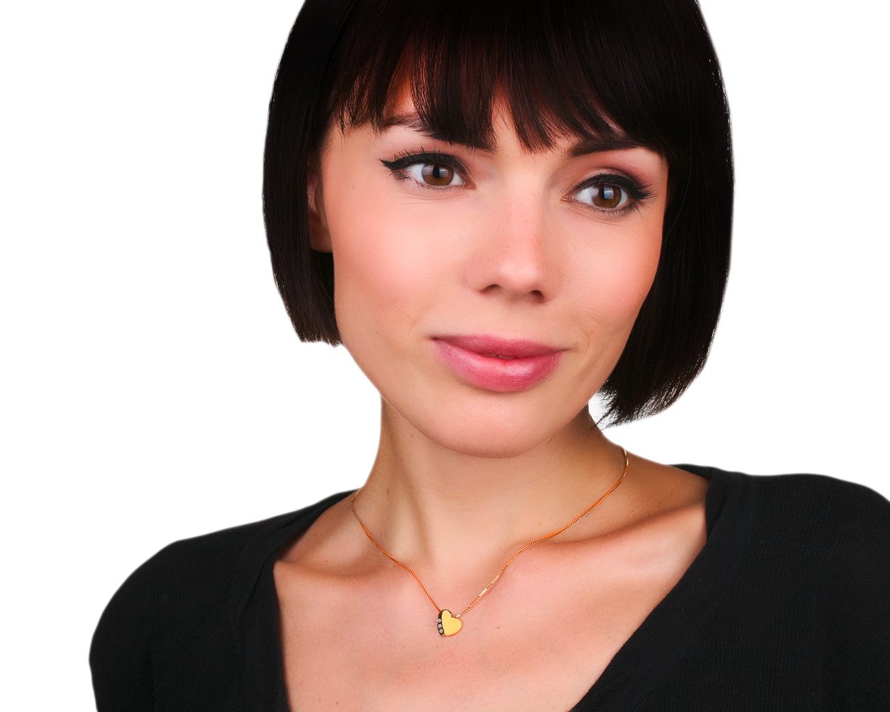 Праздничный золотой кулон с бриллиантами 0.02ct Leo Pizzo Heart