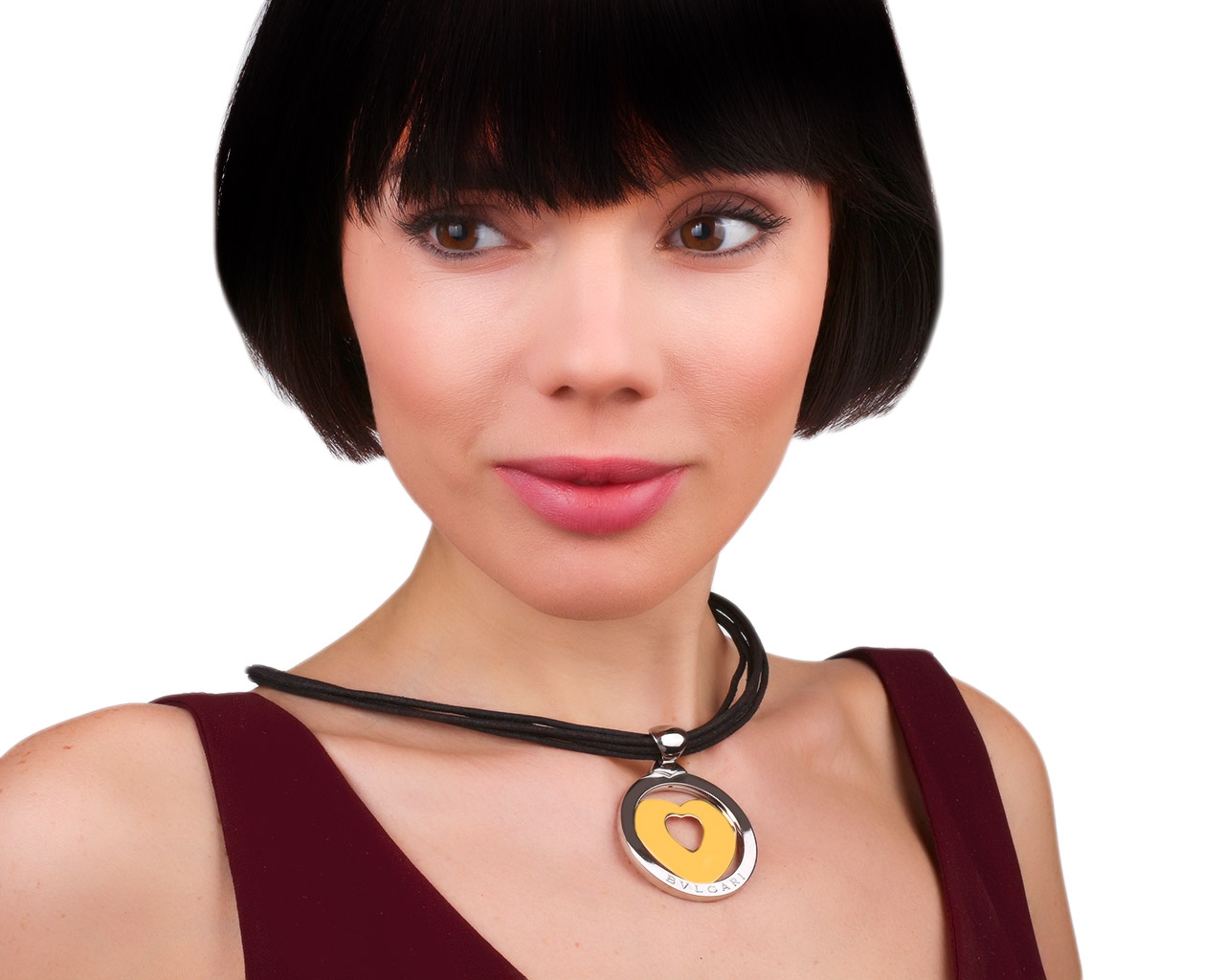 Оригинальная подвеска на гайтане Bvlgari Tondo