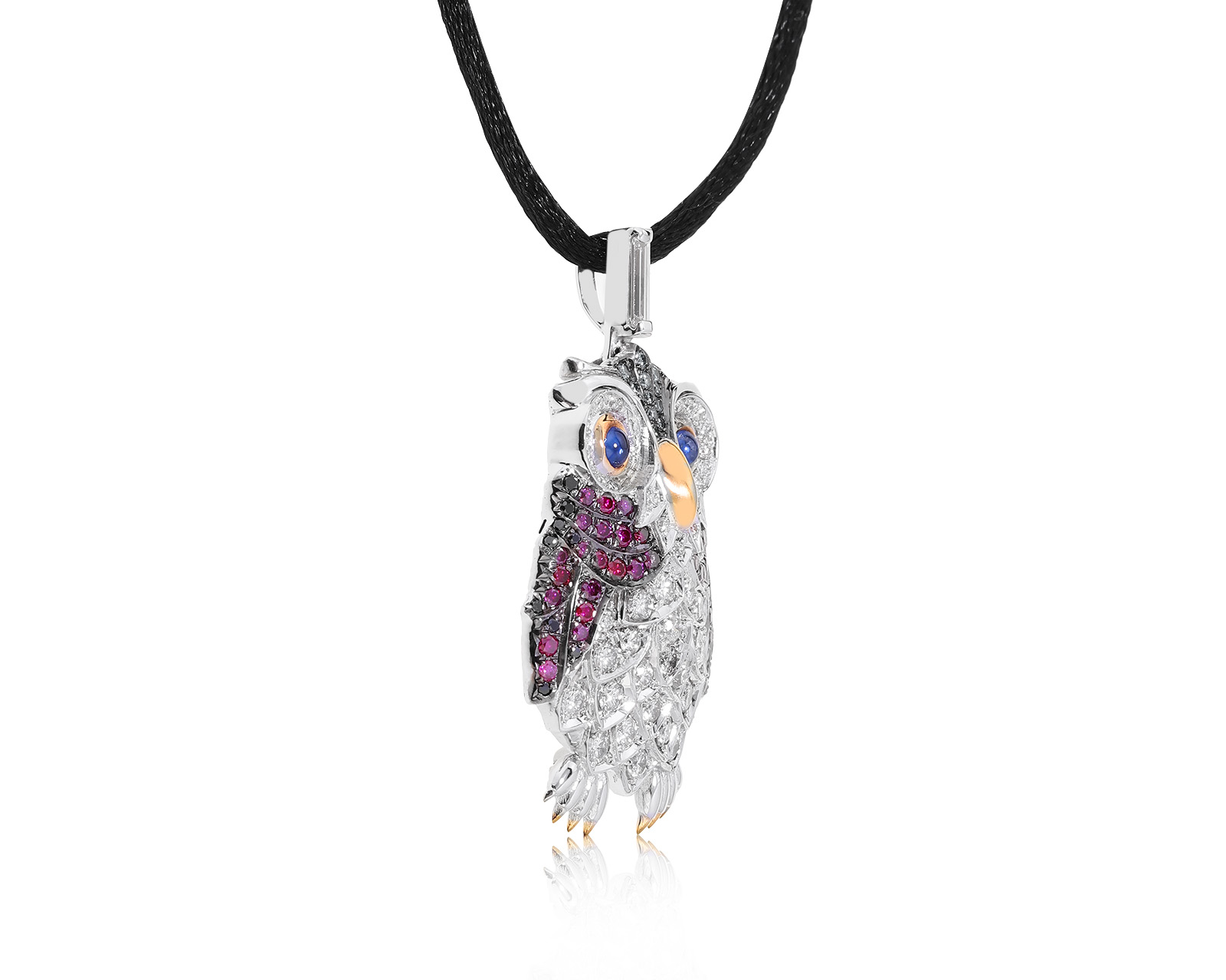 Потрясающий золотой кулон-брошь с бриллиантами 2.62ct