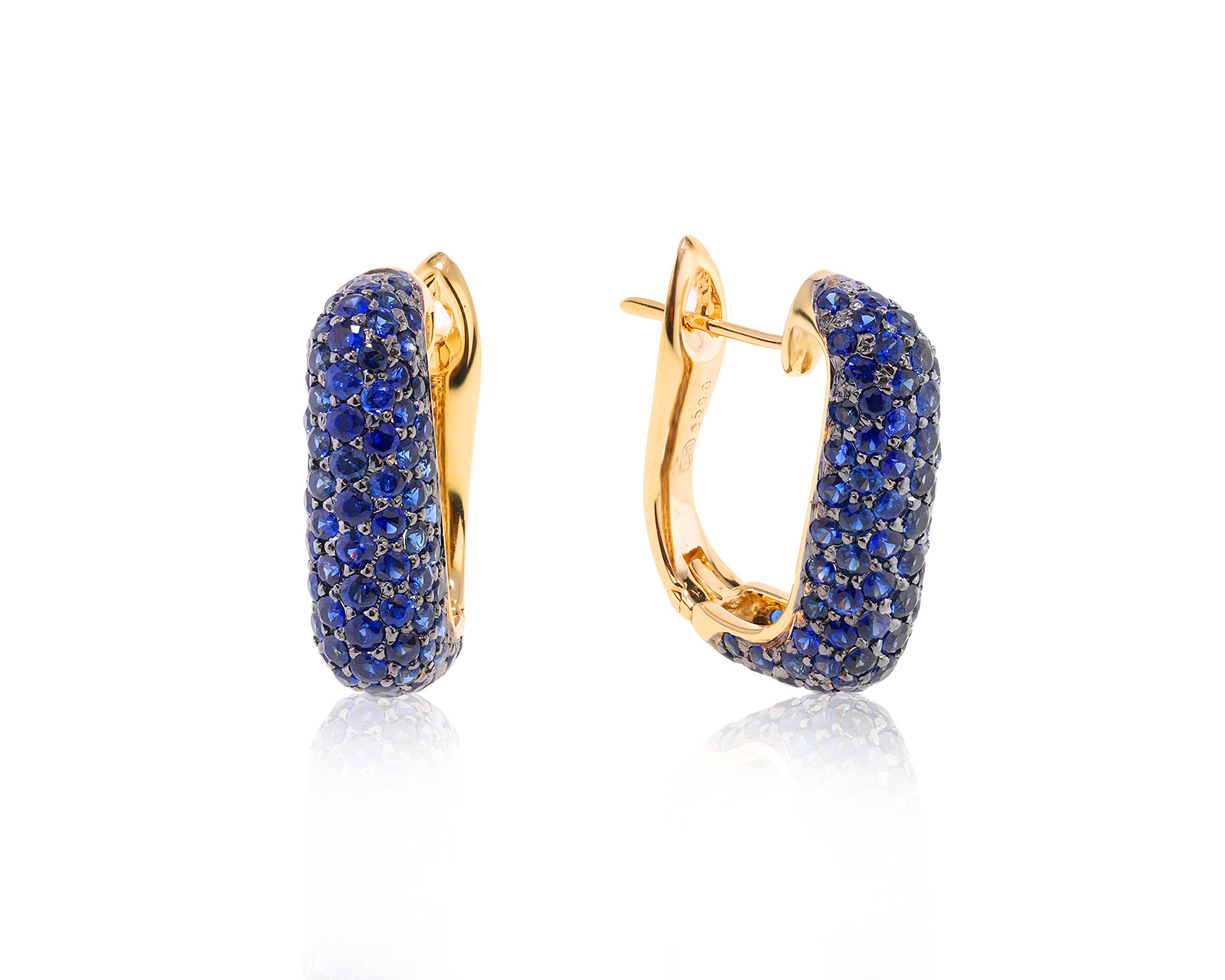 Золотые серьги с сапфирами 5.38ct 230723/4
