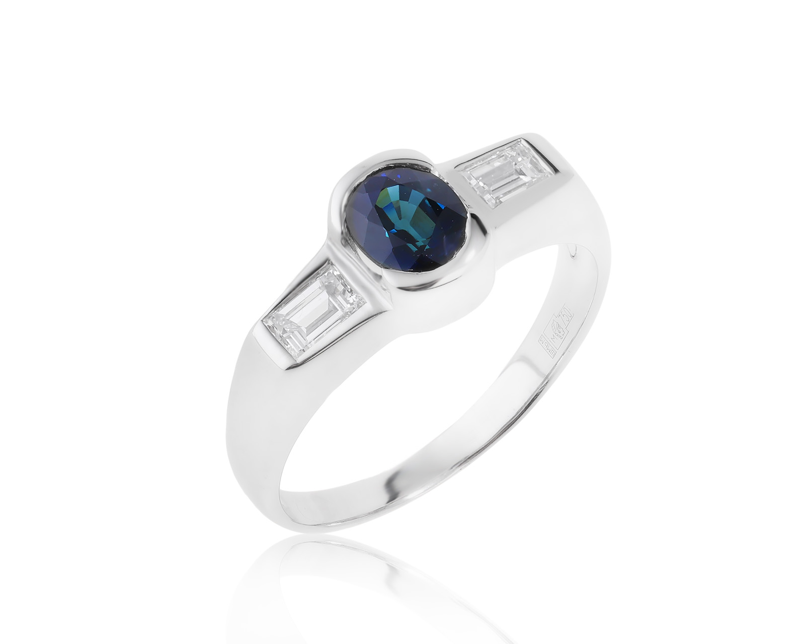 Стильное золотое кольцо с сапфиром 0.85ct 280922/4