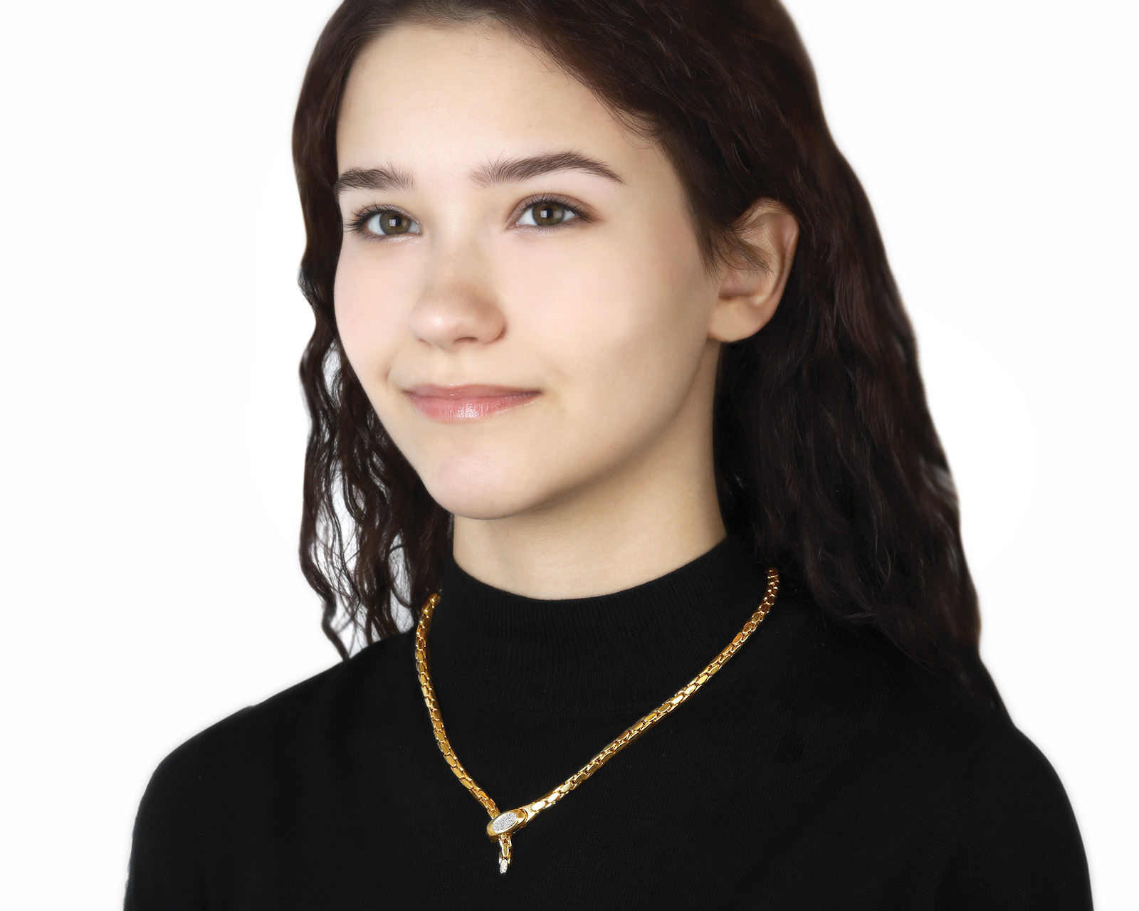 Оригинальное золотое колье с бриллиантами 0.26ct Fope