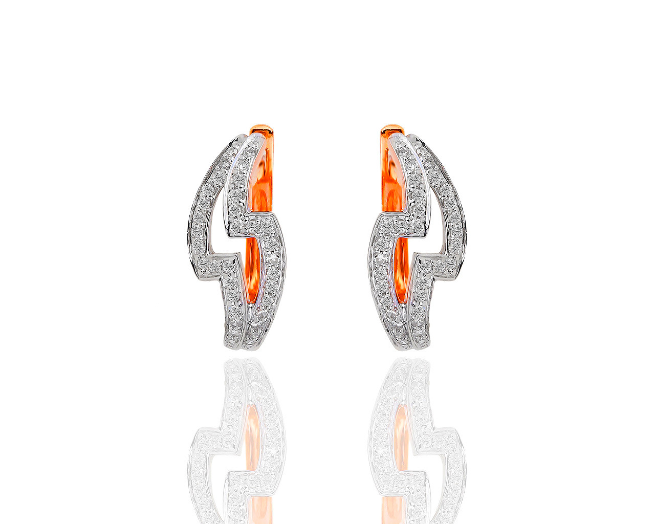 Золотые серьги с бриллиантами 0.14ct 180118/12 Золотые серьги с бриллиантами 0.14ct 180118/12
