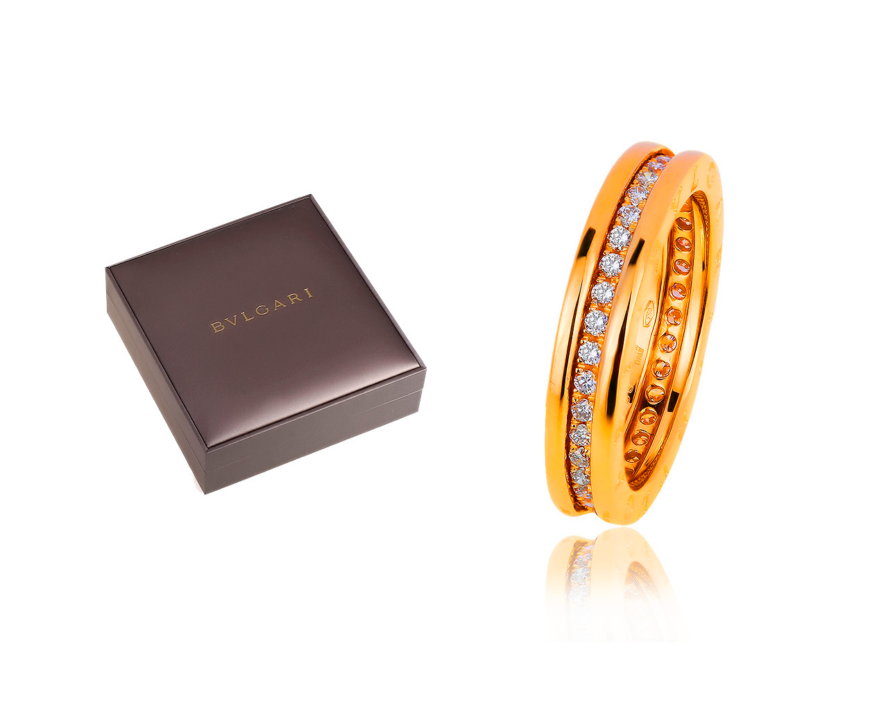 Оригинальное золотое кольцо с бриллиантами 0.54ct Bvlgari