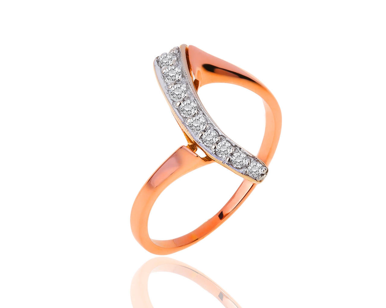 Золотое кольцо с бриллиантами 0.18ct 120617/5