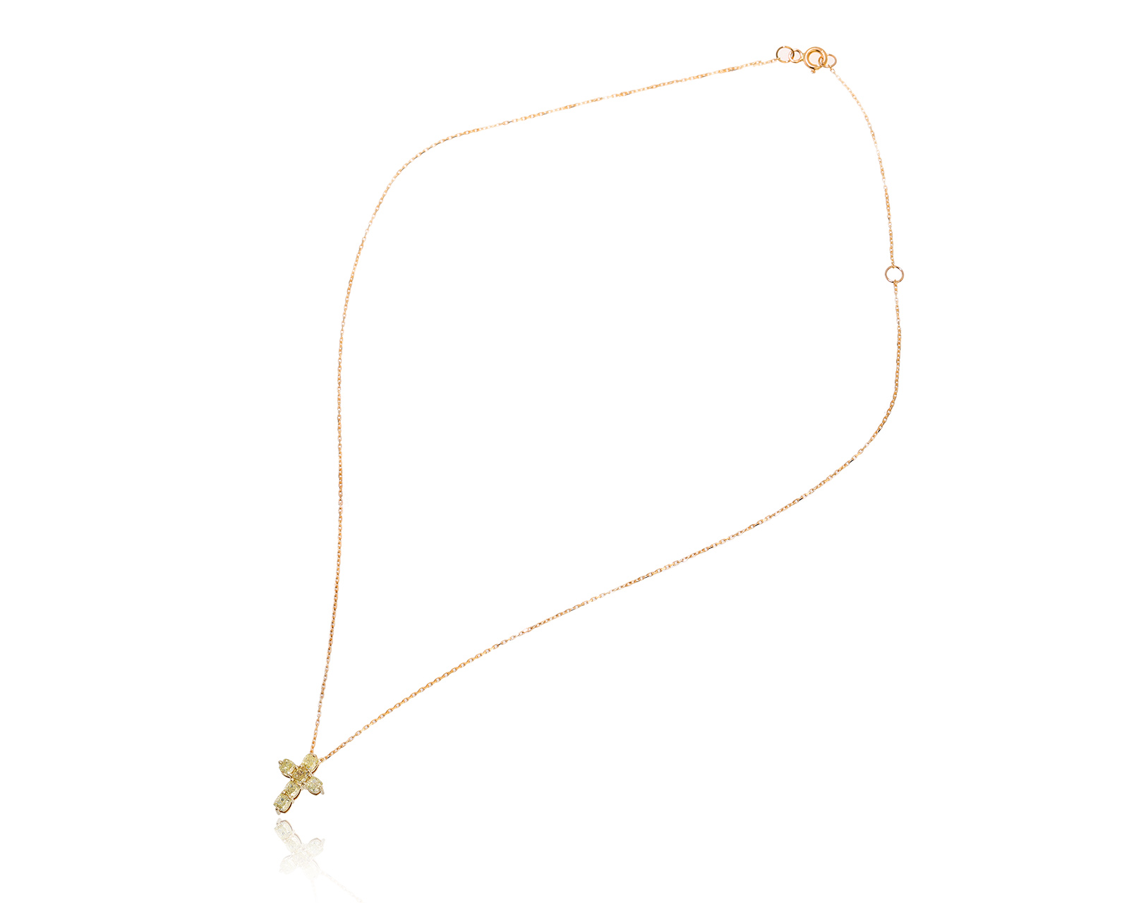 Золотое колье с желтыми бриллиантами 0.60ct