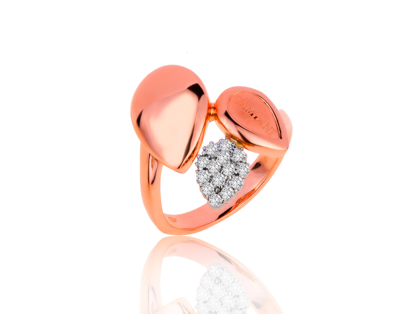 Оригинальное золотое кольцо с бриллиантами 0.21ct Damiani 310120/2
