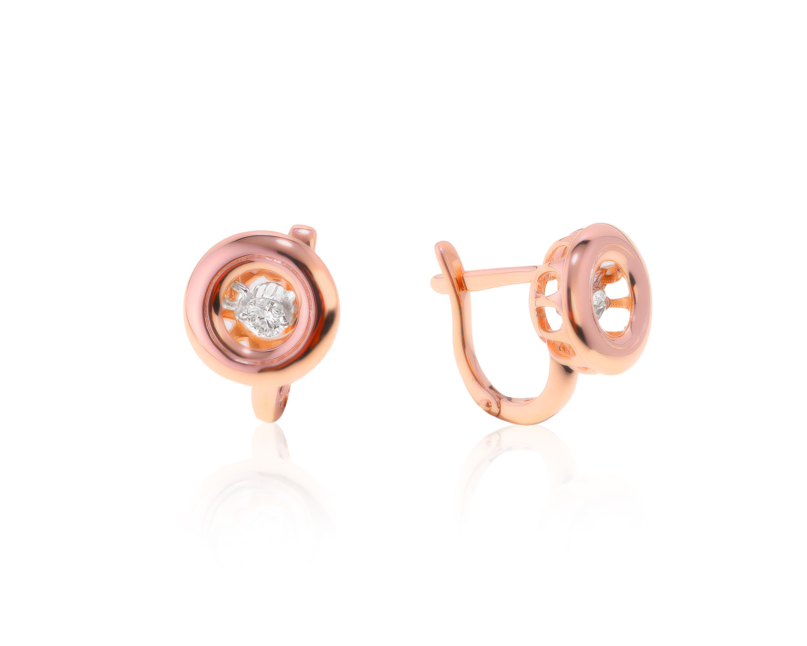 Нарядные золотые серьги с бриллиантами 0.13ct 240422/6