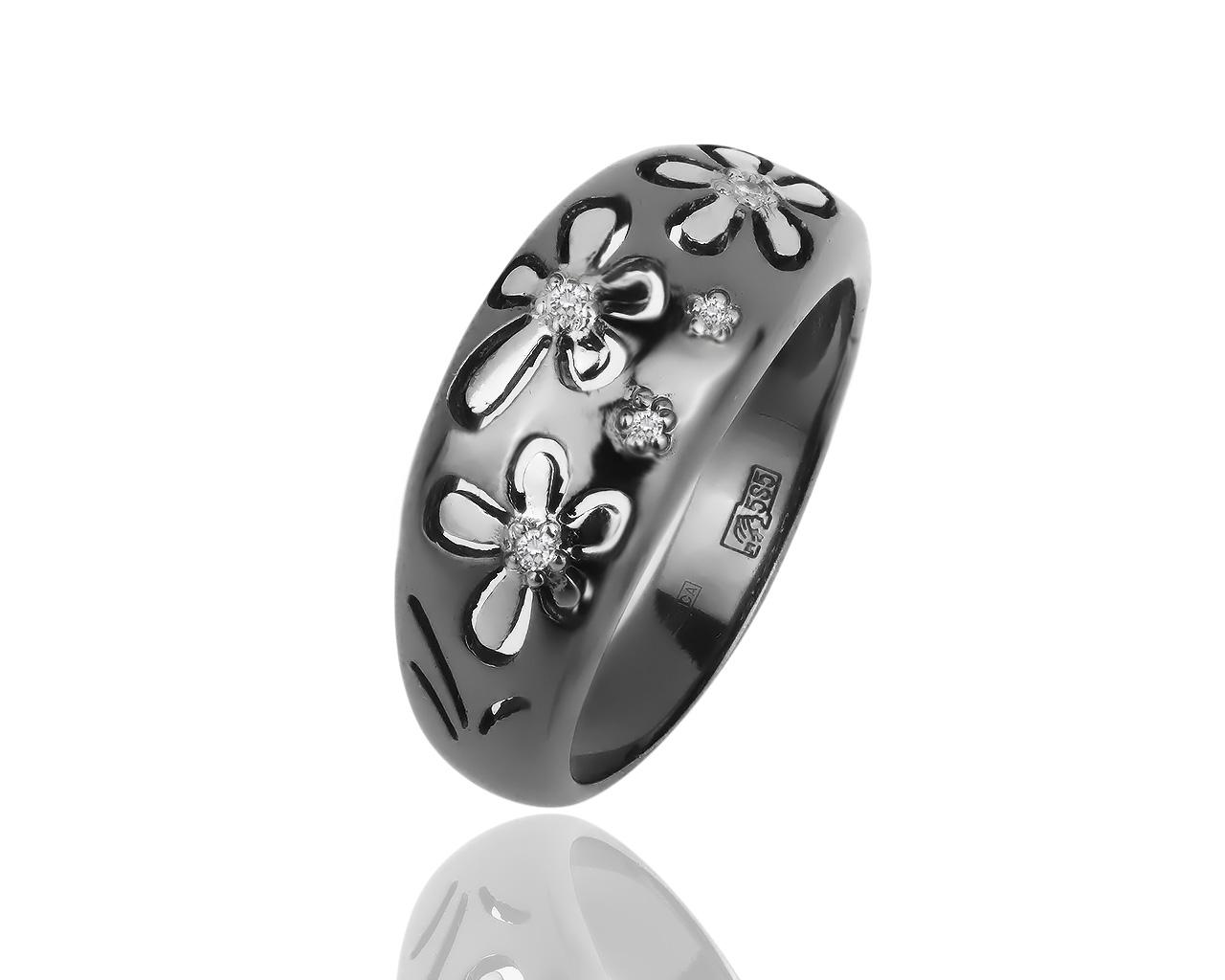 Золотое кольцо с бриллиантами 0.04ct 070319/5