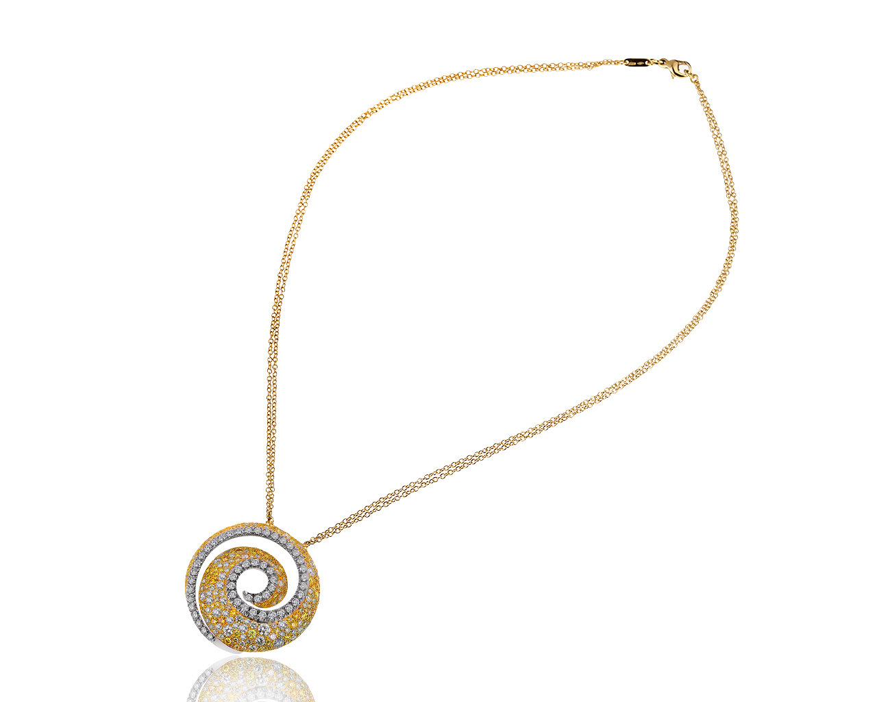 Итальянский золотой кулон с бриллиантами 5.93ct