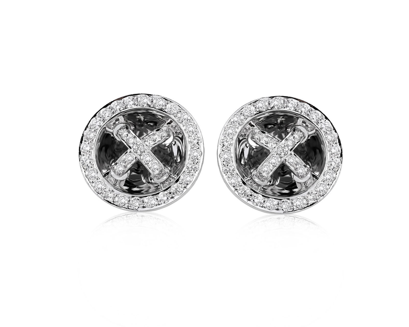 Золотые серьги с бриллиантами 1.82ct