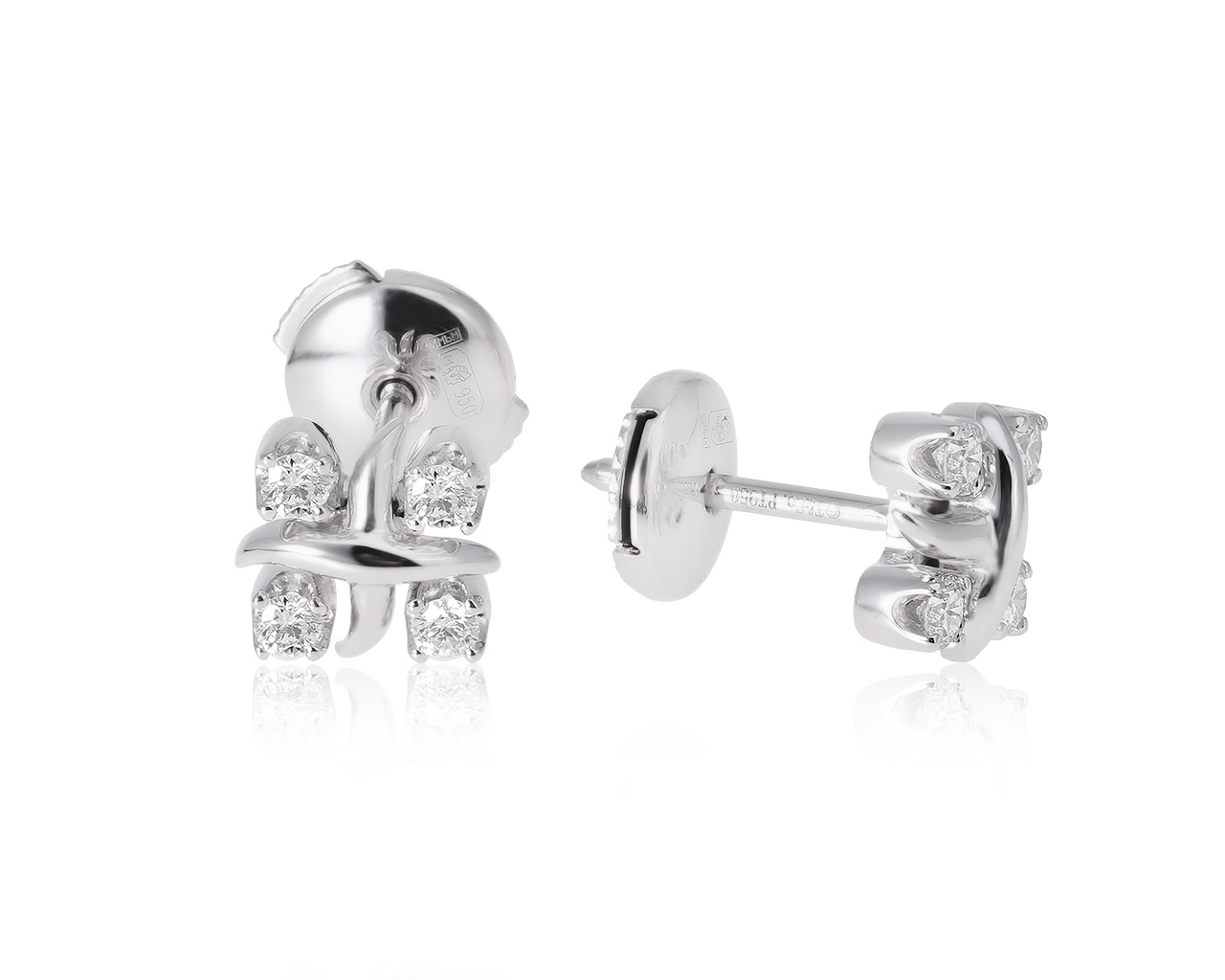 Оригинальные платиновые серьги с бриллиантами 0.29ct Tiffany&Co lyyn