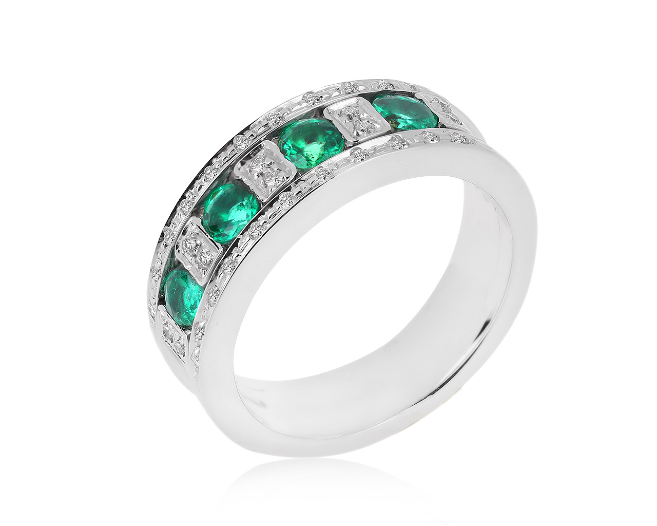 Оригинальное золотое кольцо с изумрудами Damiani Belle Epoque 240720/1