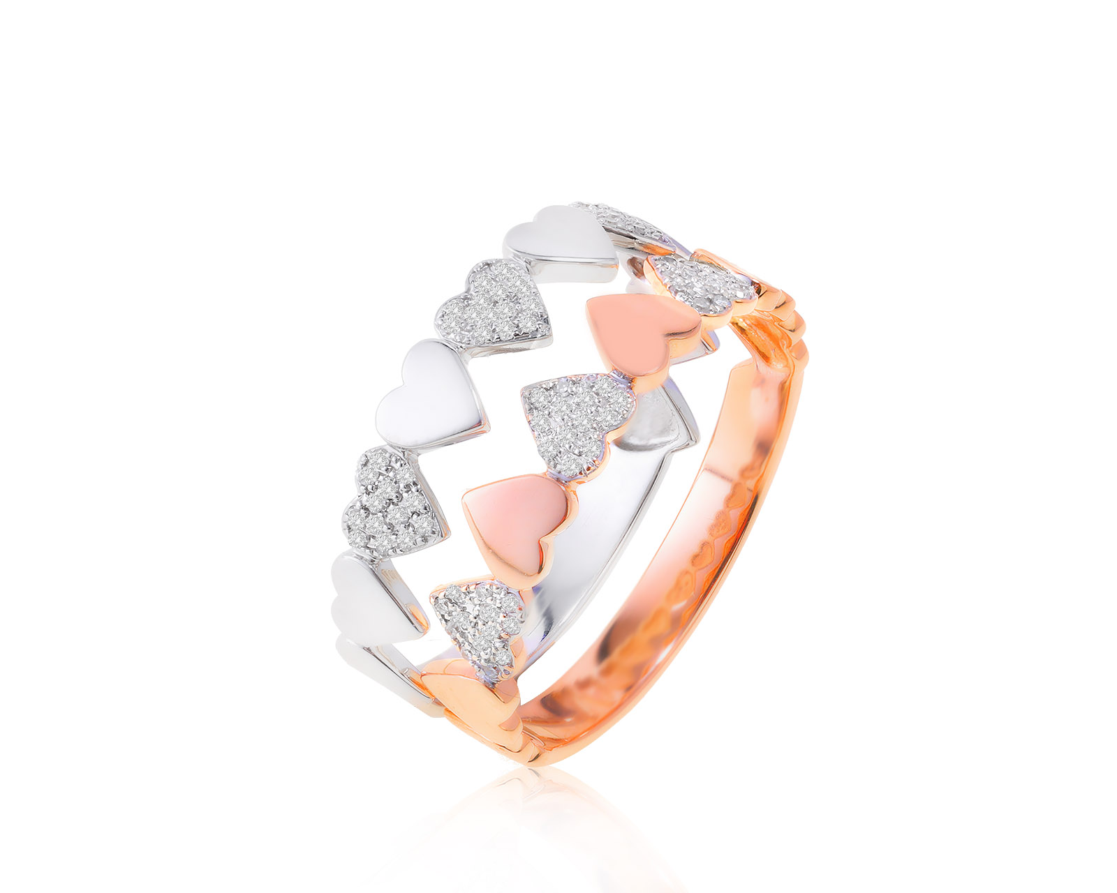 Романтичное золотое кольцо с бриллиантами 0.27ct 130222/2