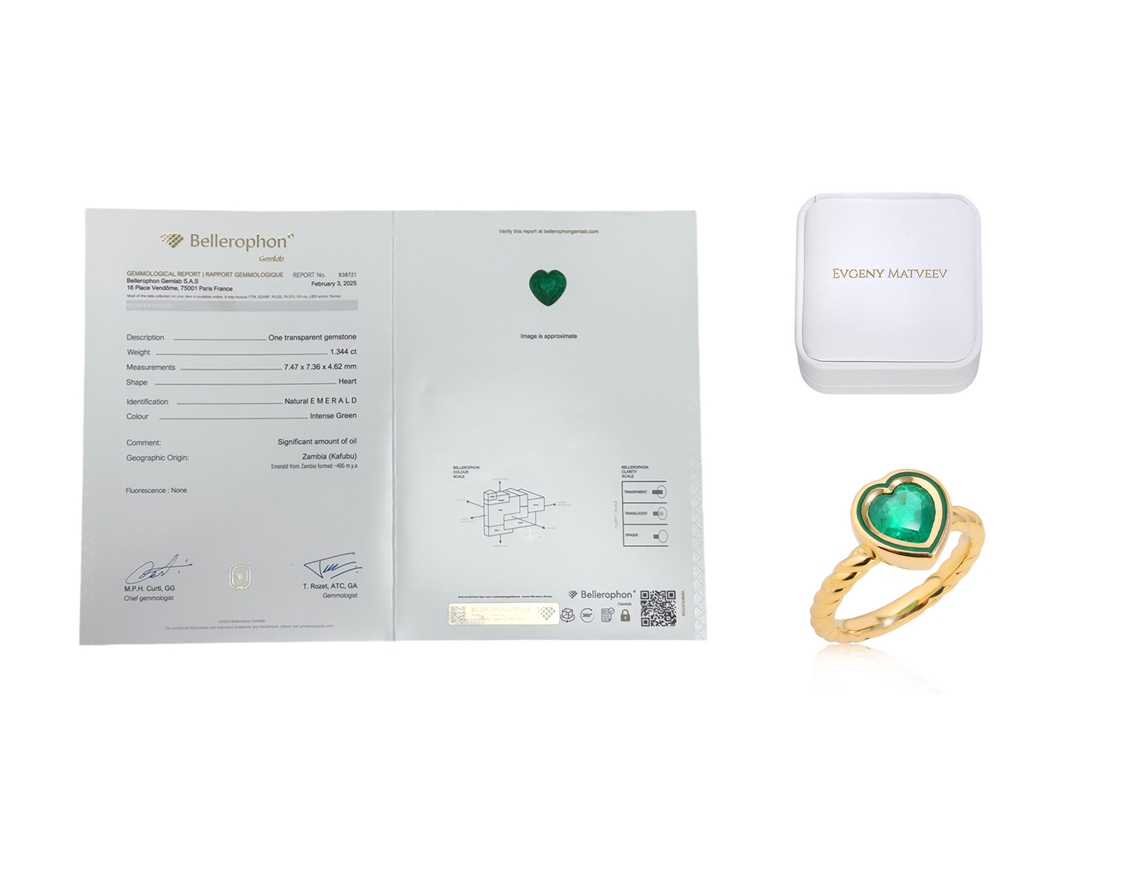 Золотое кольцо с изумрудом 1.34ct Evgeny Matveev