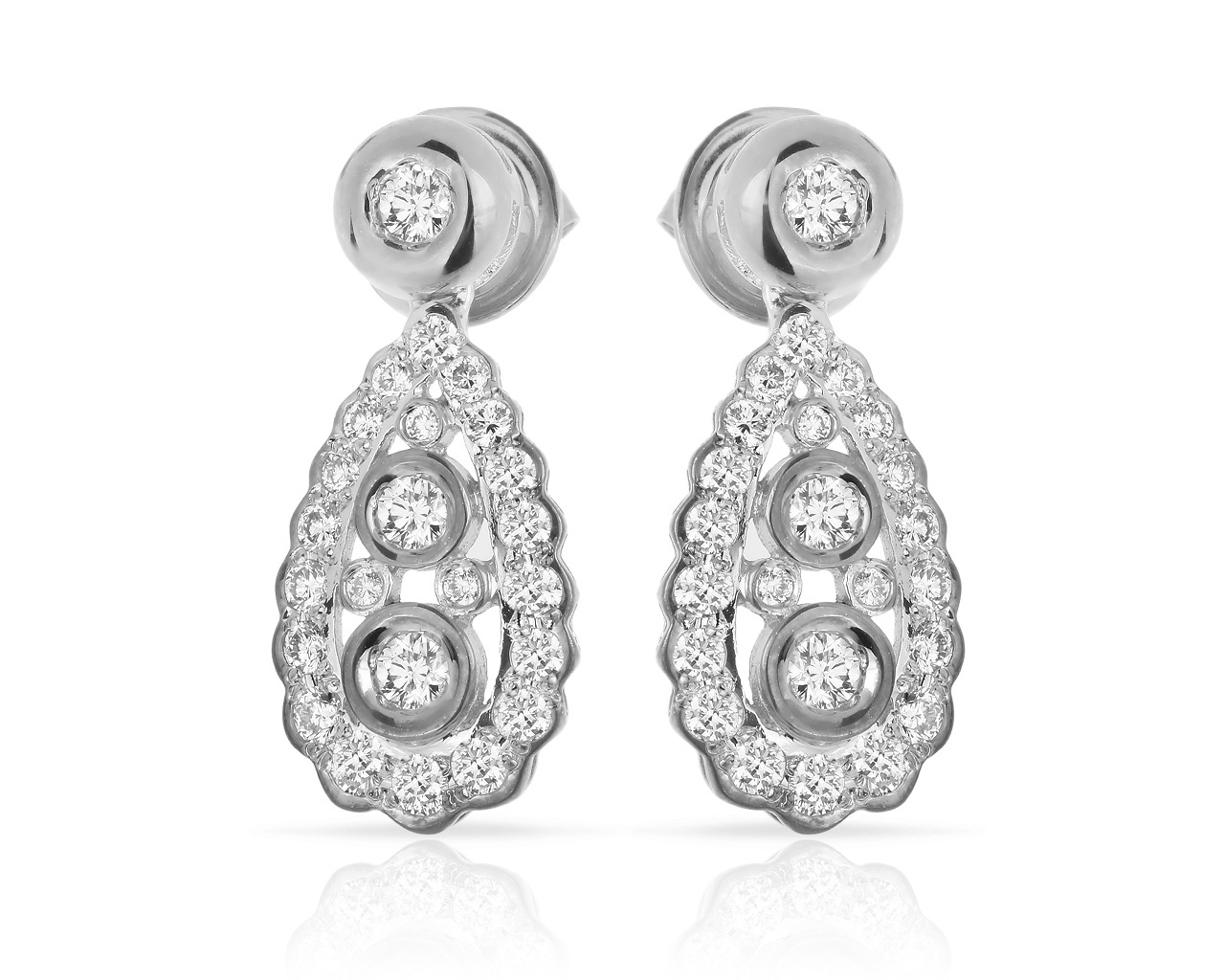 Роскошные золотые серьги с бриллиантами 1.79ct 120618/10