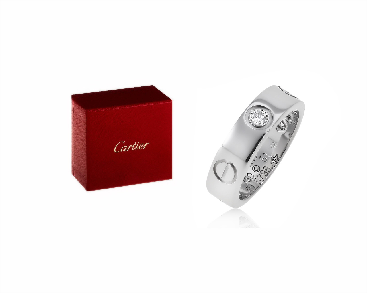 Оригинальное золотое кольцо с бриллиантами 0.22ct Cartier Love