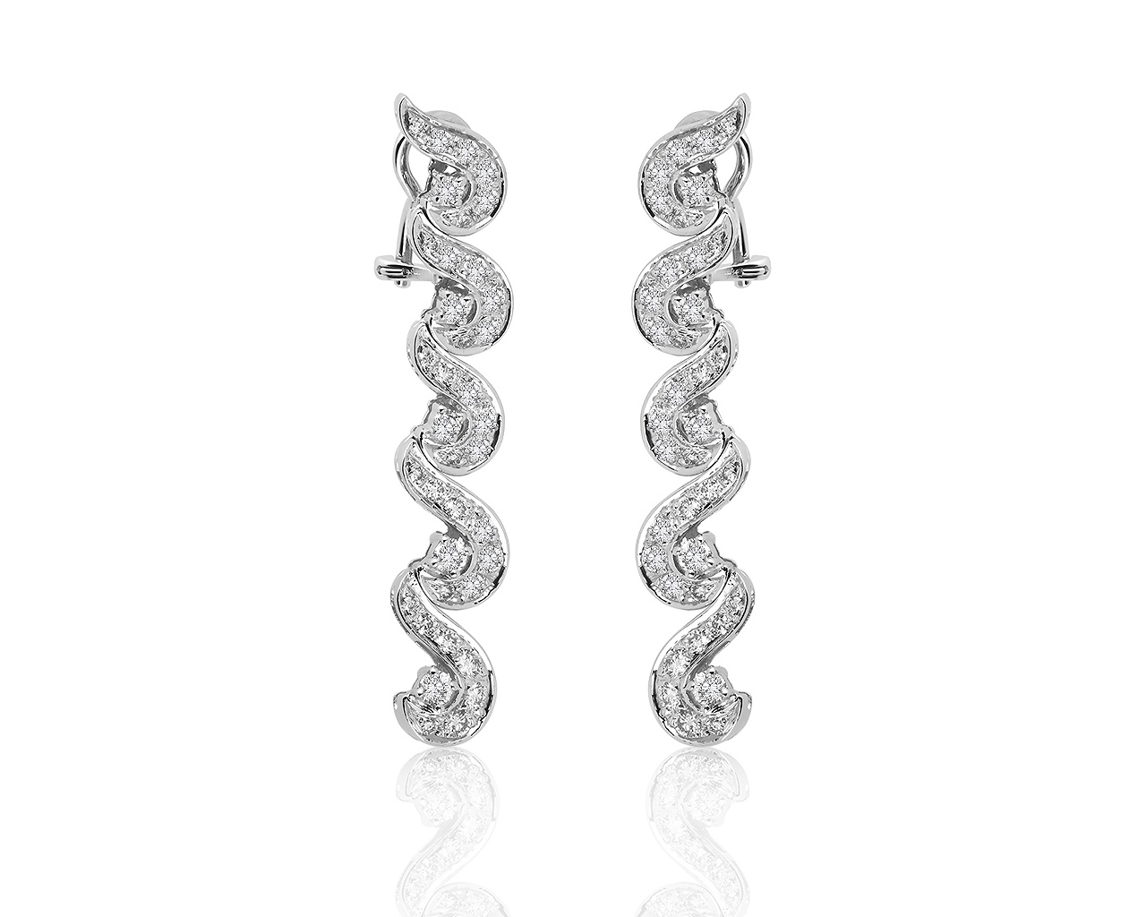Потрясающие золотые серьги с бриллиантами 2.10ct 070919/4
