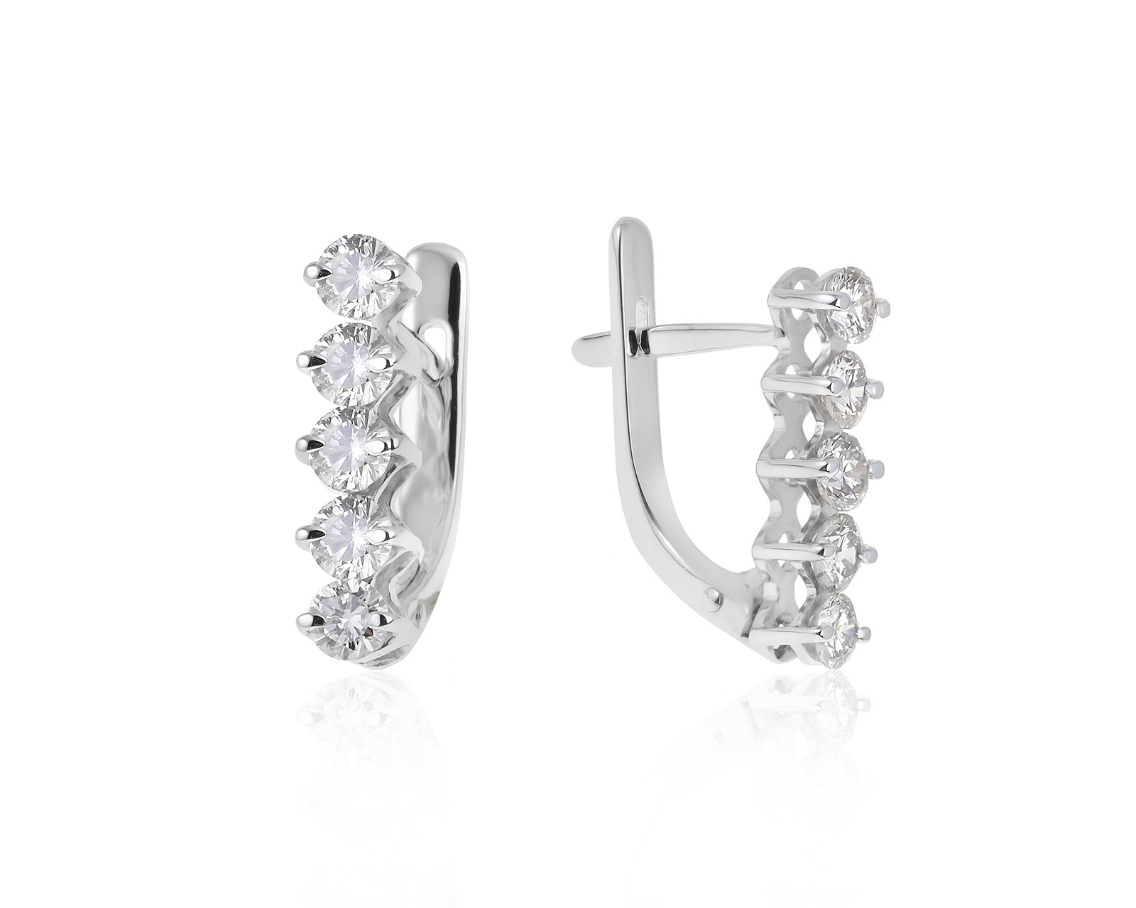 Солидные золотые серьги с бриллиантами 0.95ct 200621/7