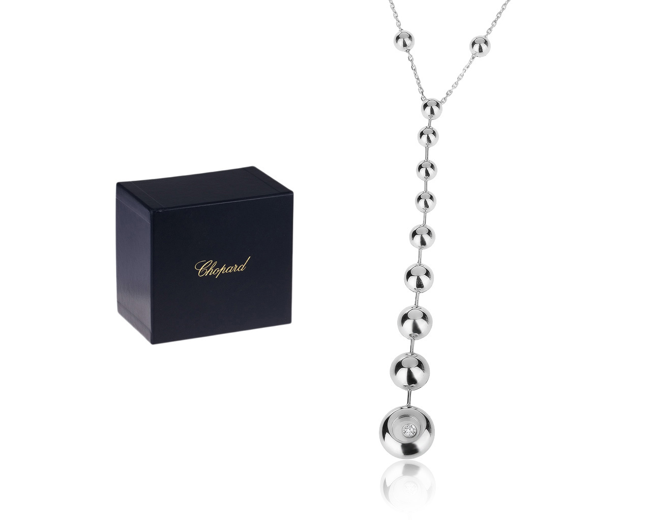 Оригинальное золотое колье с бриллиантом 0.10ct Chopard