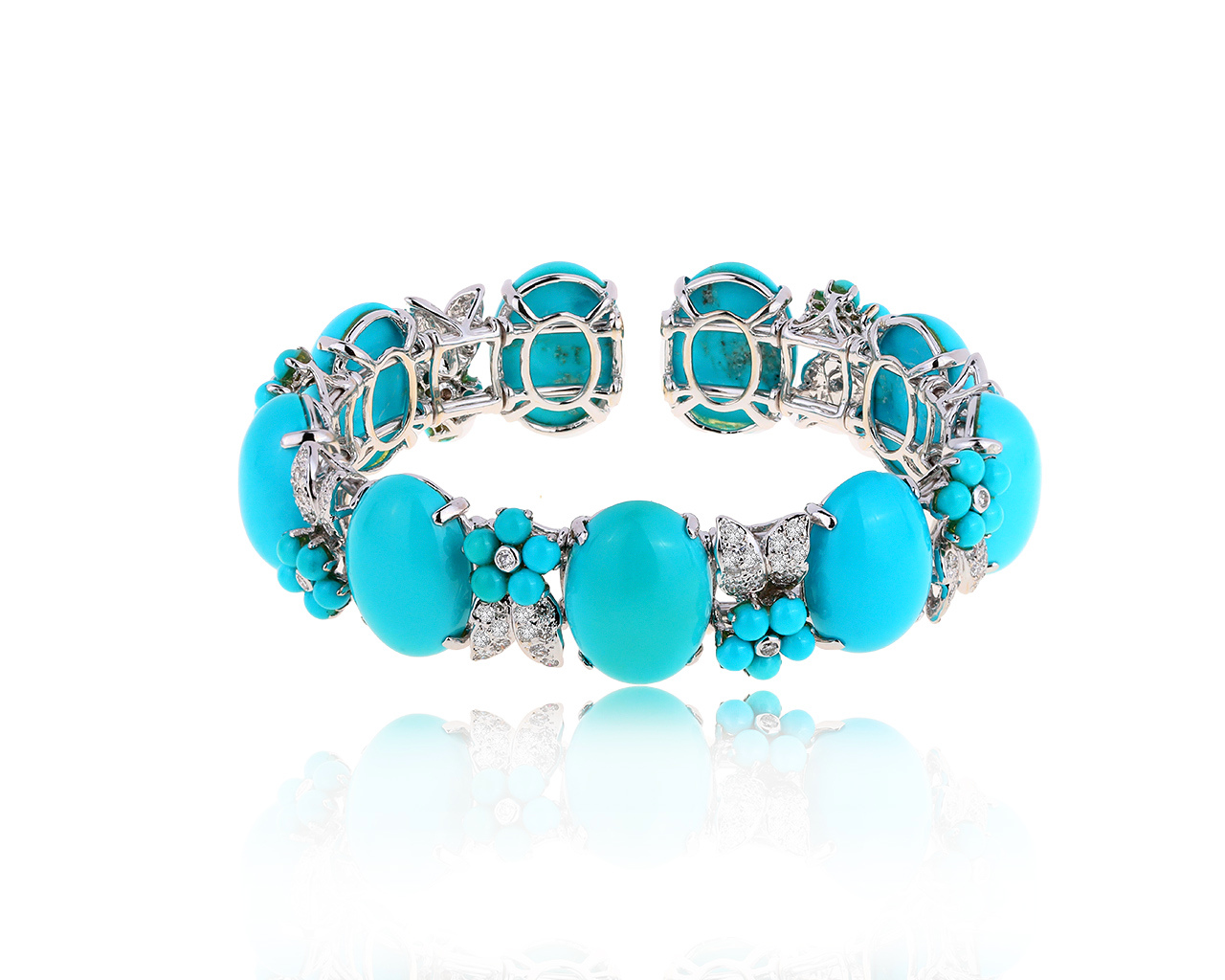 Королевский золотой браслет с бирюзой 69.07ct 231019/8