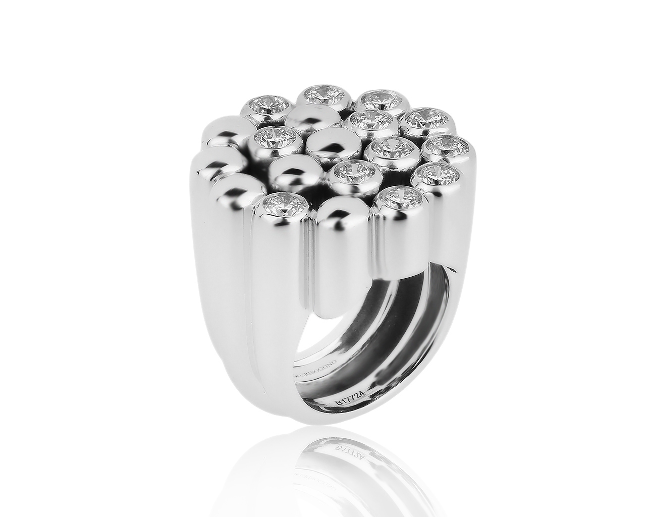 Оригинальное золотое кольцо с бриллиантами 2.60ct De Grissogono 100919/4