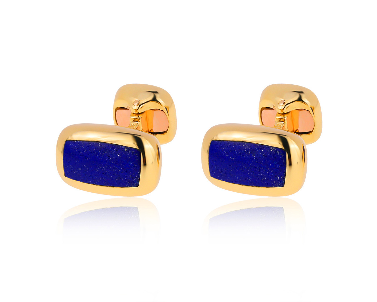 Оригинальные золотые запонки с лазуритом Van Cleef and Arpels 010920/4 Оригинальные золотые запонки с лазуритом Van Cleef and Arpels 010920/4