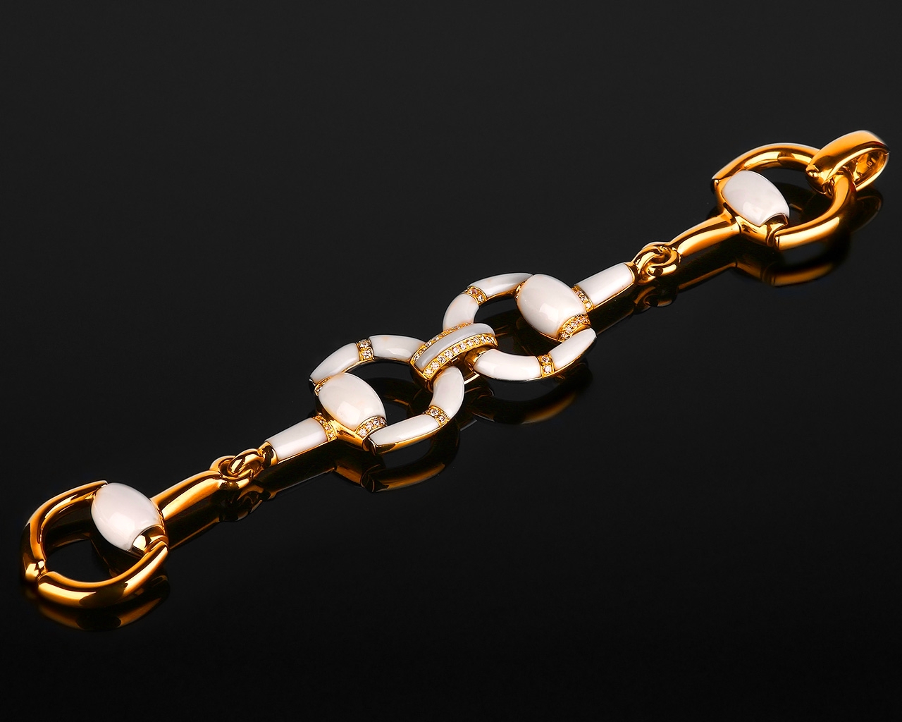 Золотой браслет с бриллиантами 1.01ct Gucci Horsebit 251217/12