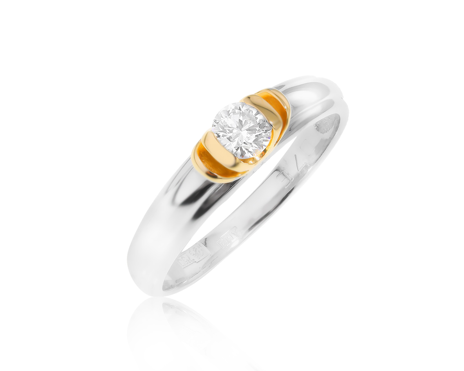 Золотое кольцо с бриллиантом 0.25ct