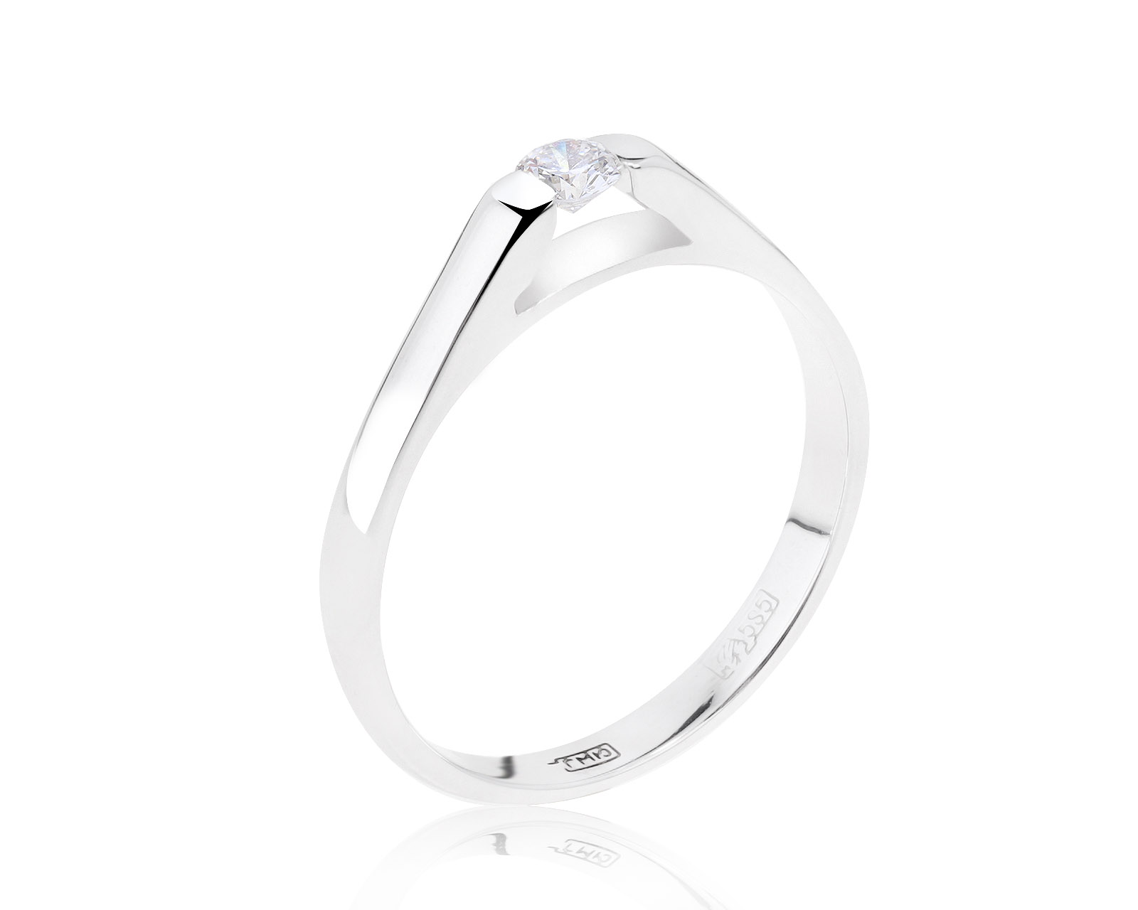 Солидное золотое кольцо с бриллиантами 0.10ct 180719/7
