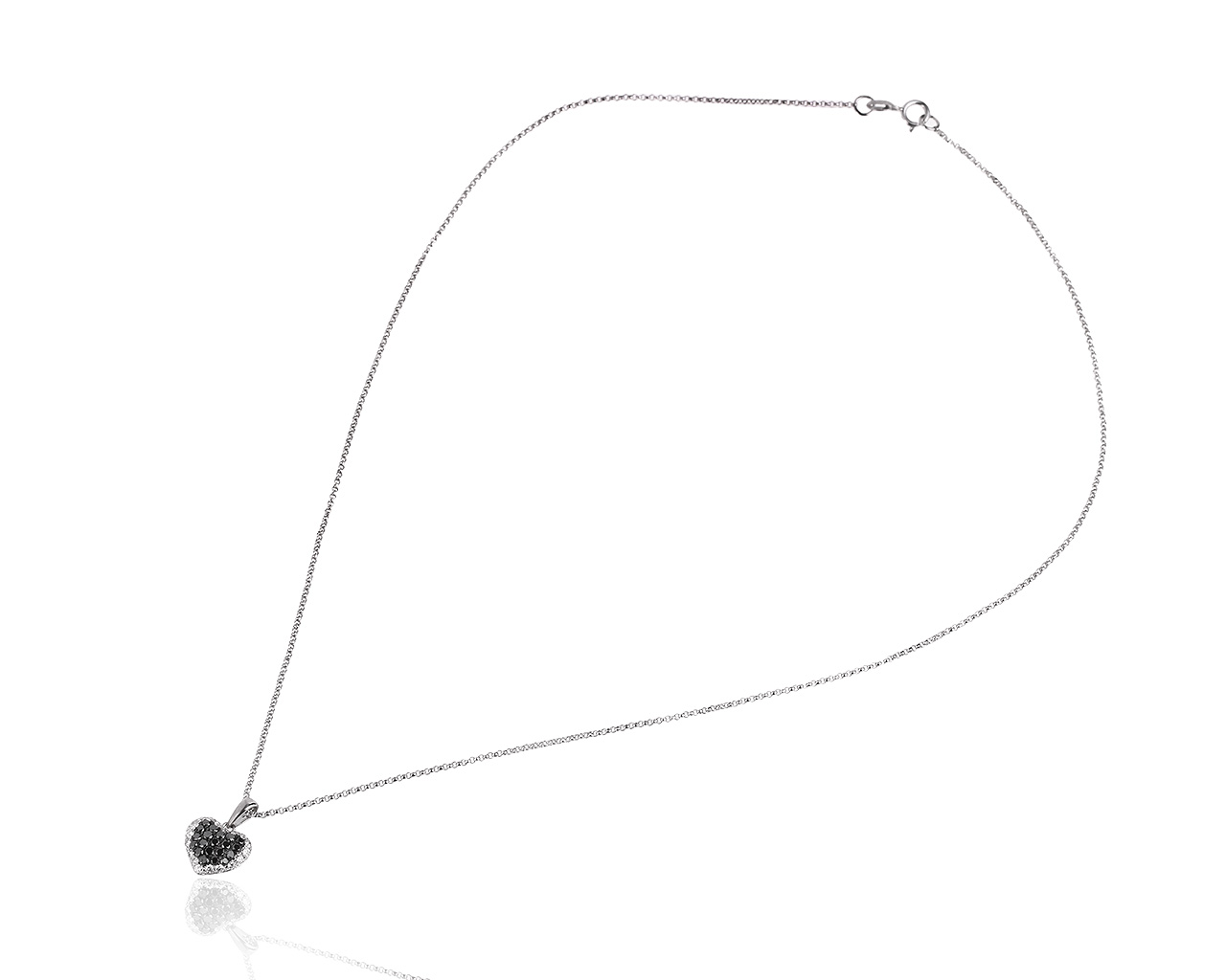 Золотой кулон с черными и белыми бриллиантами 0.51ct