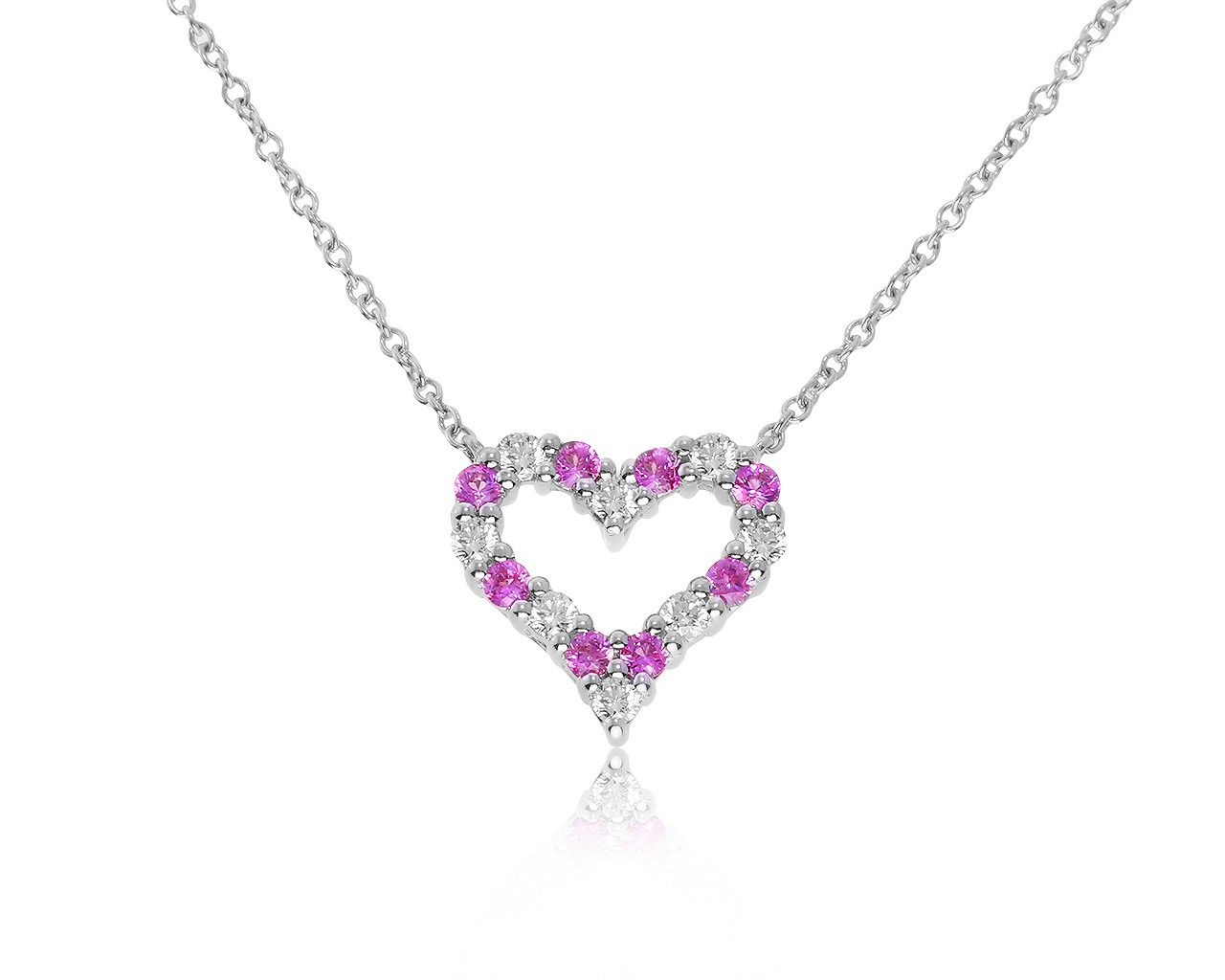 Оригинальный платиновый кулон с сапфирами 0.15ct Tiffany&Co Heart