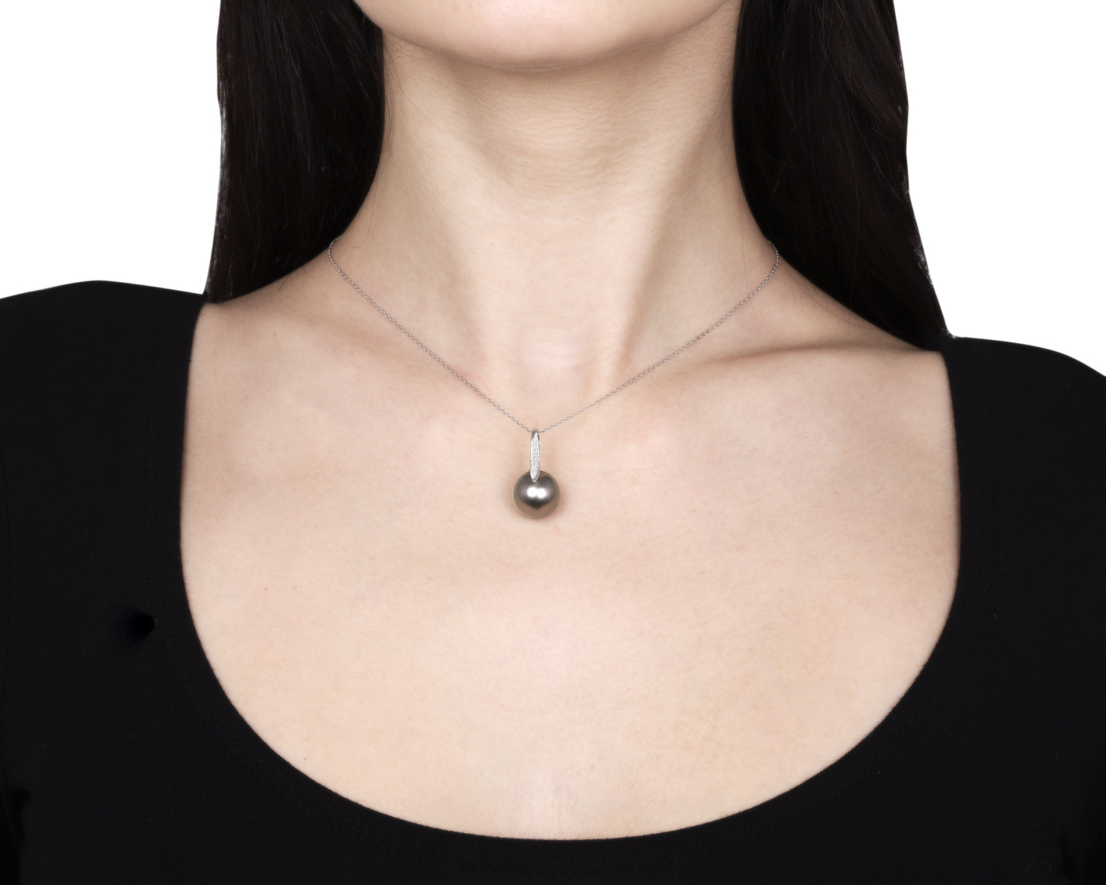 Романтичный золотой кулон с жемчугом 12.50 мм