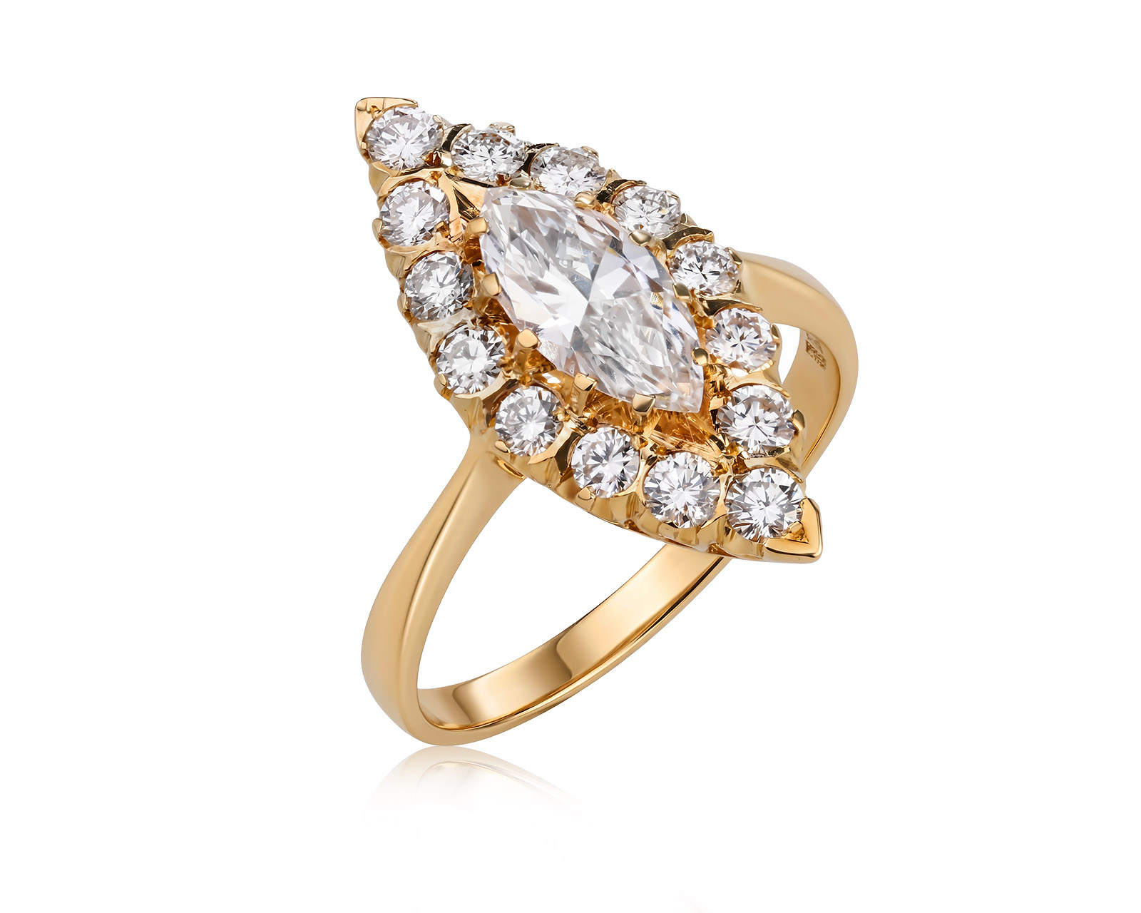 Золотое кольцо с бриллиантами 1.26ct 220426/1