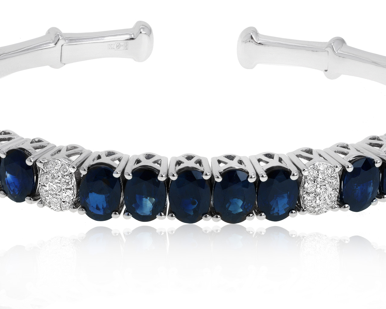 Потрясающий золотой браслет с сапфирами 11.37ct