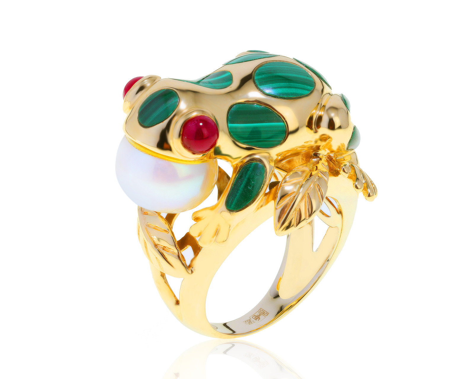 Изысканное золотое кольцо с жемчугом 10.40 мм 141121/2