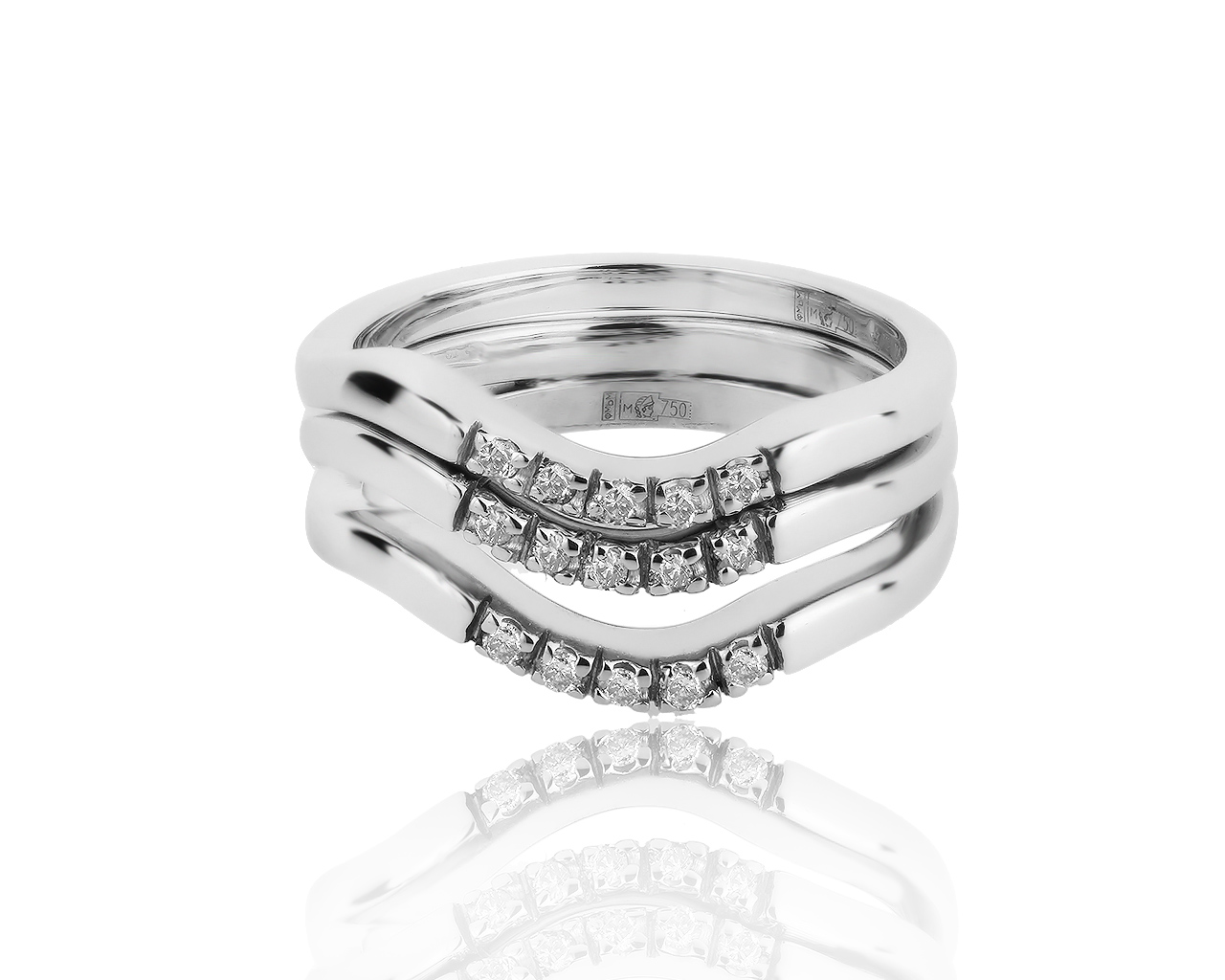 Оригинальное золотое кольцо с бриллиантами 0.16ct OR.MA 290319/7