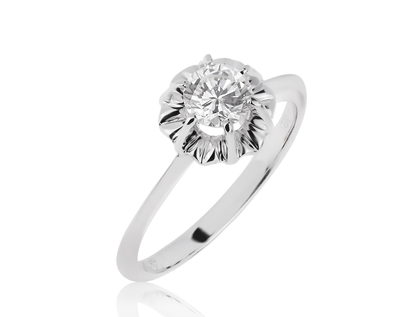 Достойное золотое кольцо с бриллиантом 0.42ct 310820/1