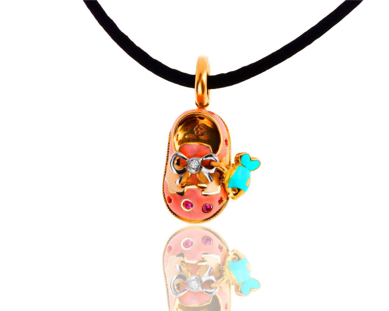 Оригинальный золотой кулон с бриллиантами 0.01ct Aaron Basha 020819/19