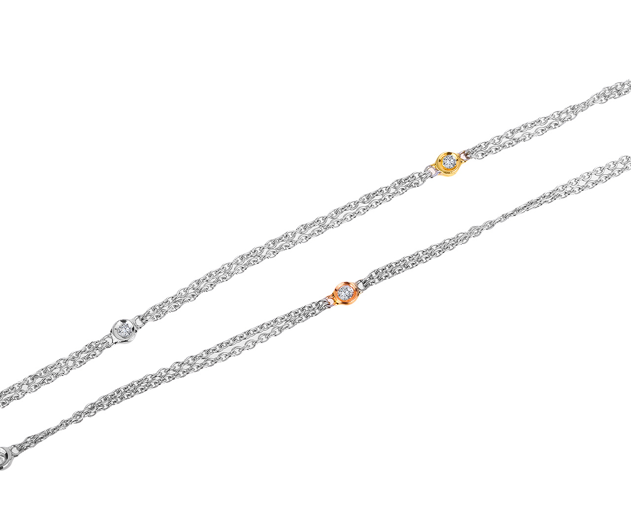 Современная золотая цепь с бриллиантами 0.17ct 030619/3