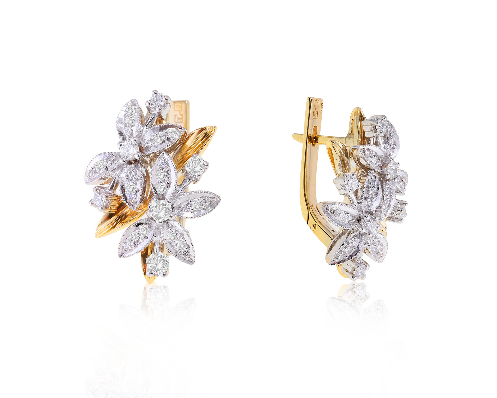Золотые серьги с бриллиантами 0.77ct 240523/5