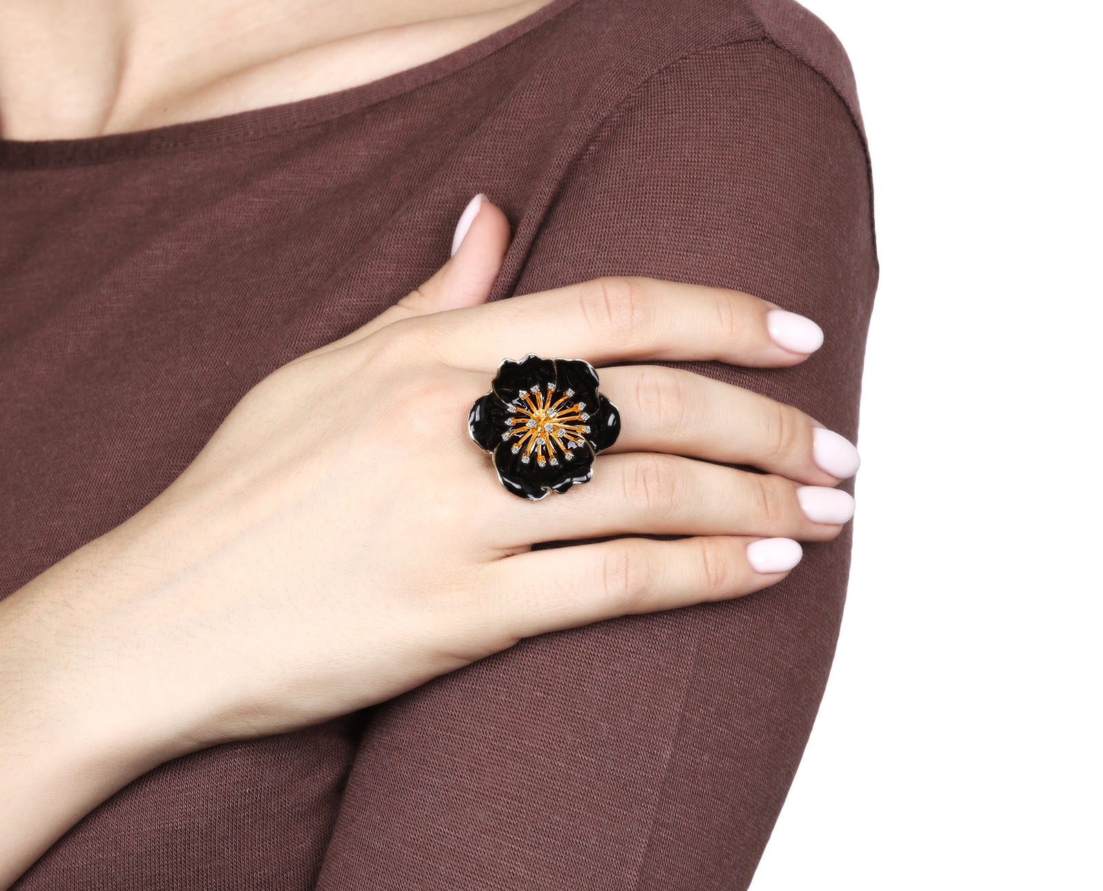 Оригинальное золотое кольцо с бриллиантами 0.29ct Roberto Bravo Black Magic