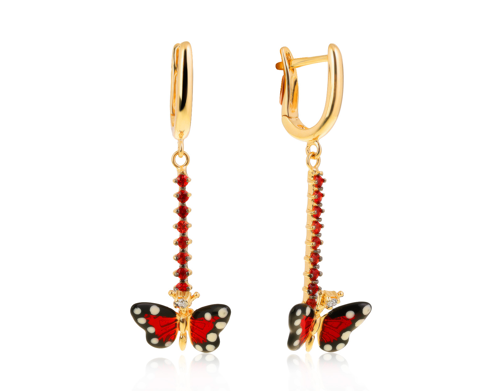 Оригинальные золотые серьги с сапфирами 0.42ct Roberto Bravo Monarch Butterfly 160721/16
