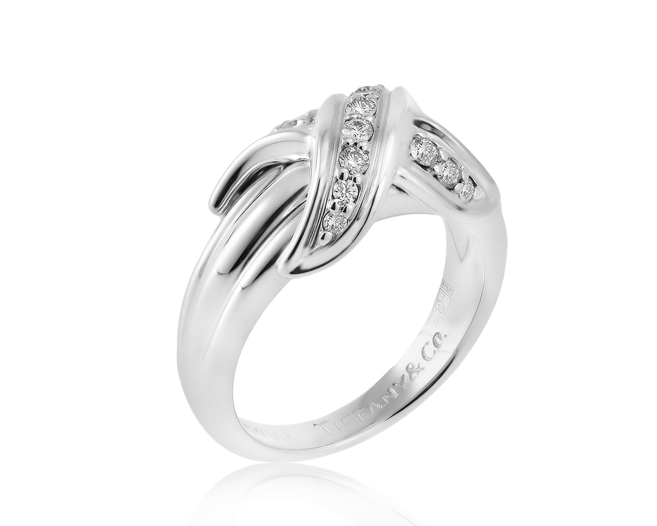 Оригинальное золотое кольцо с бриллиантами 0.20ct Tiffany&Co Signature 101120/1