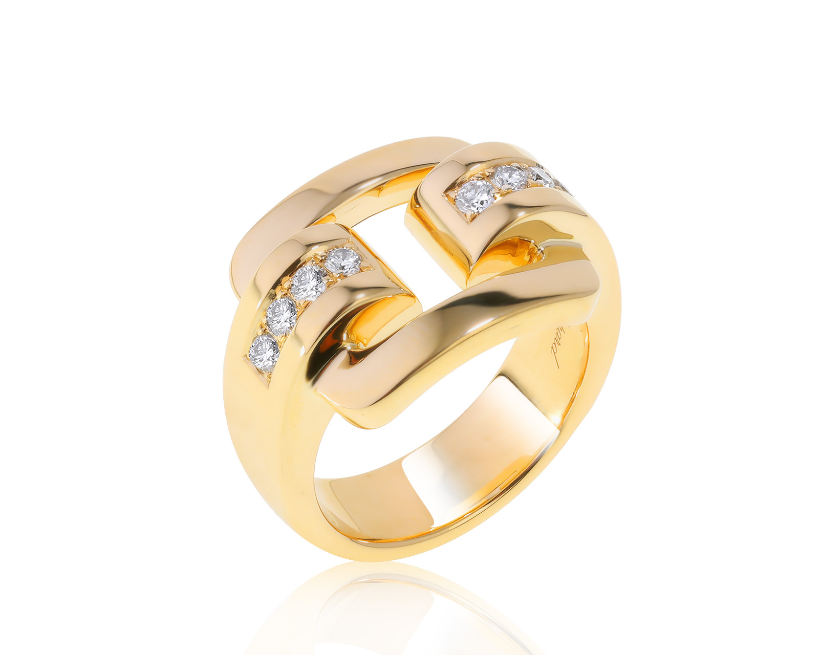 Оригинальное золотое кольцо Chopard Belt Buckle