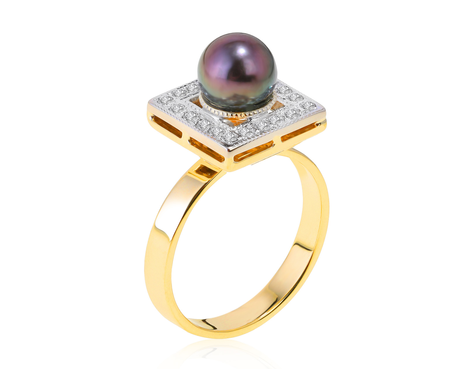 Царское золотое кольцо с жемчугом 6.60 мм
