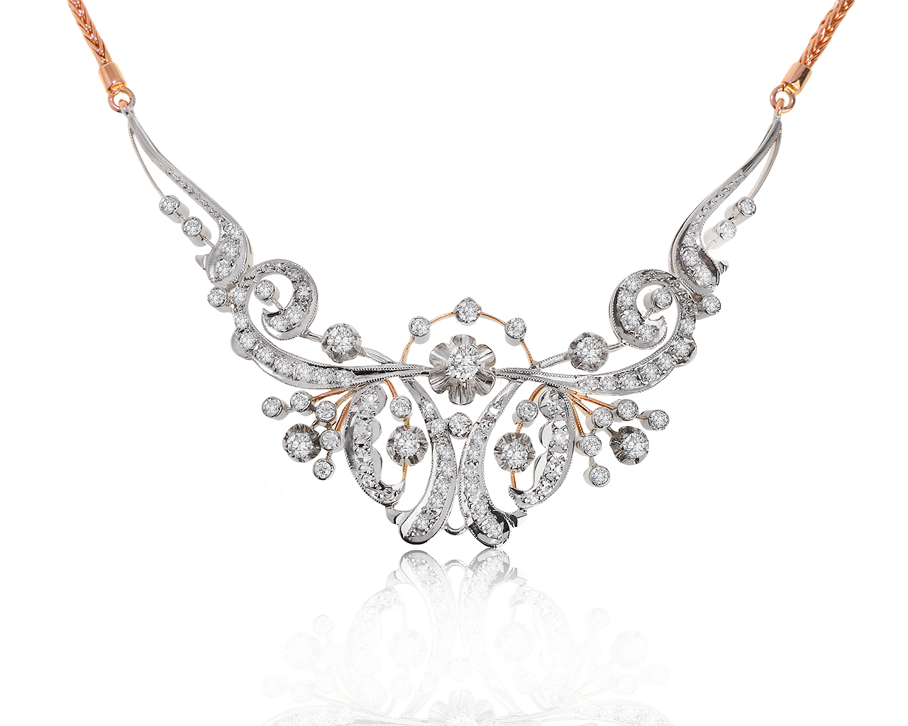 Очаровательное золотое колье с бриллиантами 3.34ct СССР 160421/4